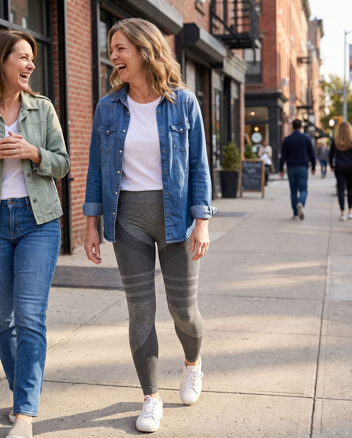 Out with a friend in the CelluFit Sculpt Legging